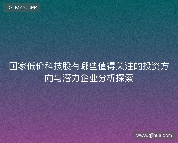 国家低价科技股有哪些值得关注的投资方向与潜力企业分析探索 国家低价科技股有哪些值得关注的投资方向与潜力企业分析探索